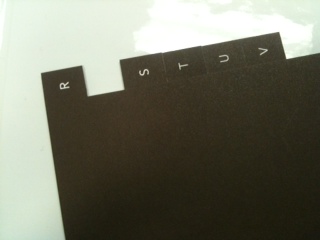 Square tabs.
